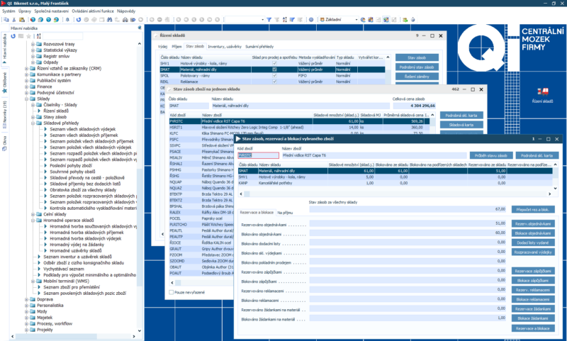 Přehledná aplikace skladů