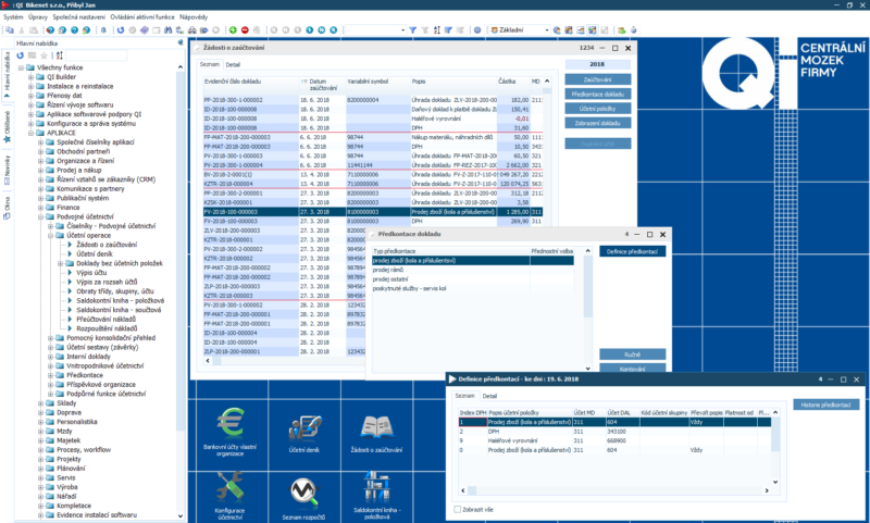 Žádosti o zaúčtování
